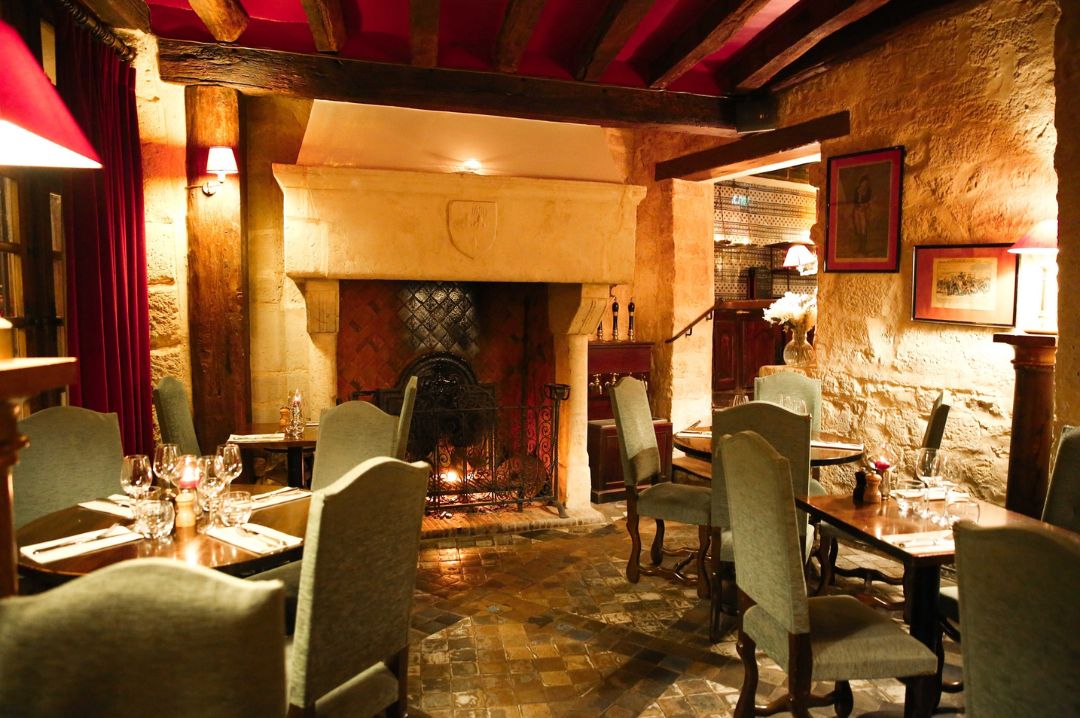 Le Coupe-Chou's rustic fireplace Le Coupe-Chou